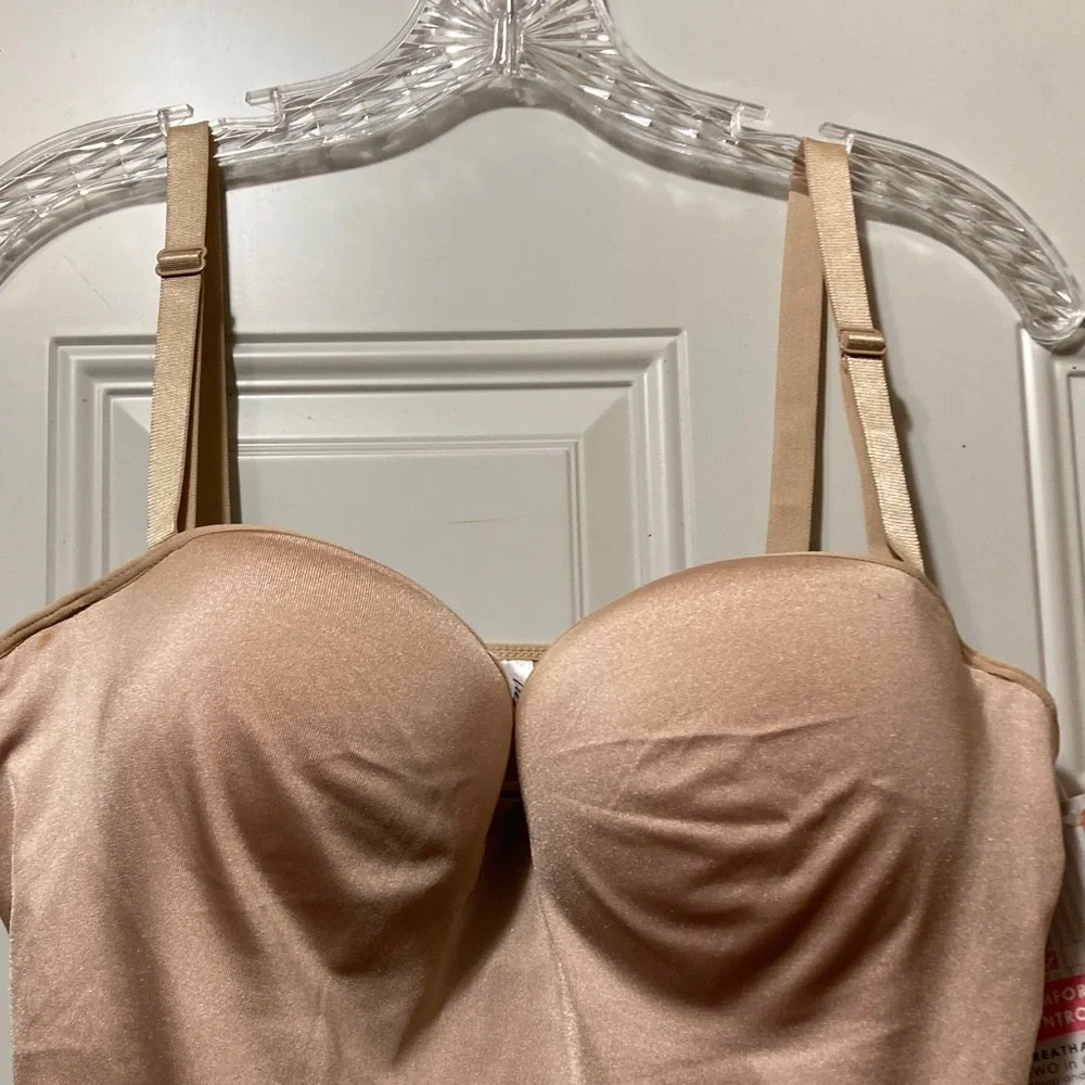 Nude Strapless Slip  - Seamless Support Shapewear‎ 44C NWT